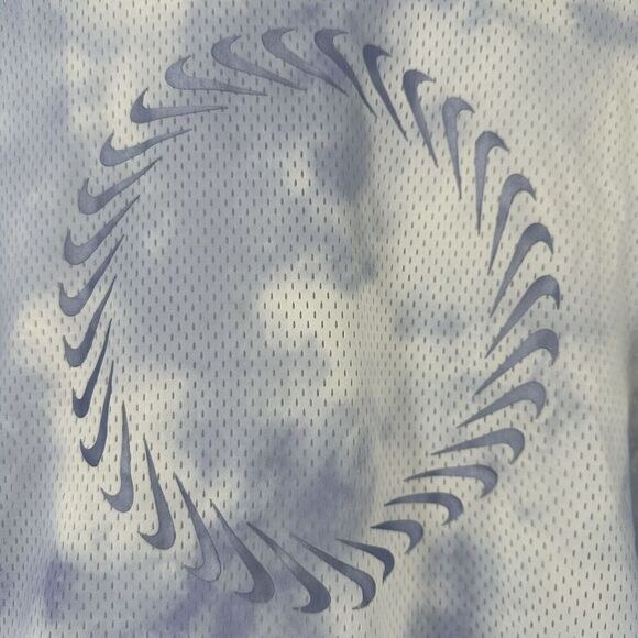 Nike Icon Clash Mesh Crop Top Purple Tie Dye Boxy Relaxed Size M Drawstring Hem - Picture 3 of 8